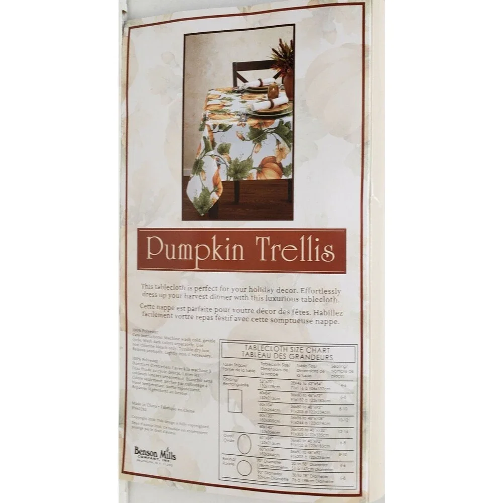 Printed Linen Tablecloth 60 x 104